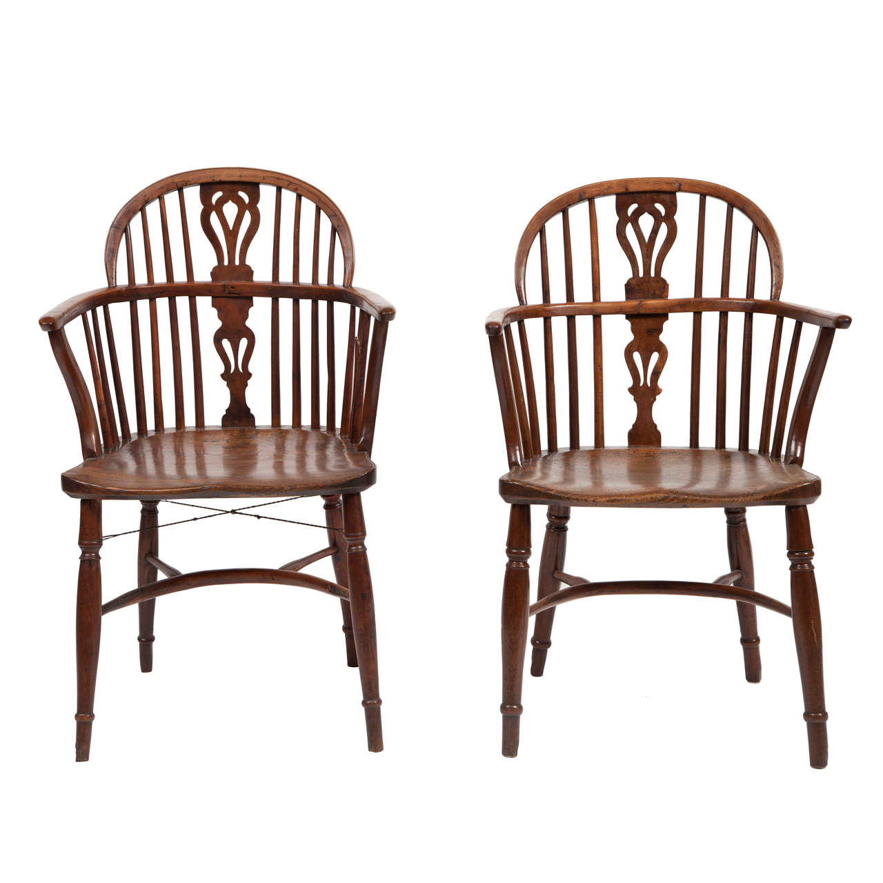 Matched Pair of Small-Scale Windsor Armchairs