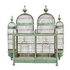 Green Painted Bird Cage, circa 1880-1900