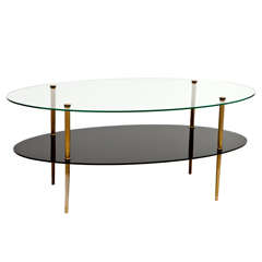 Oval Glass Two-Tier Coffee Table