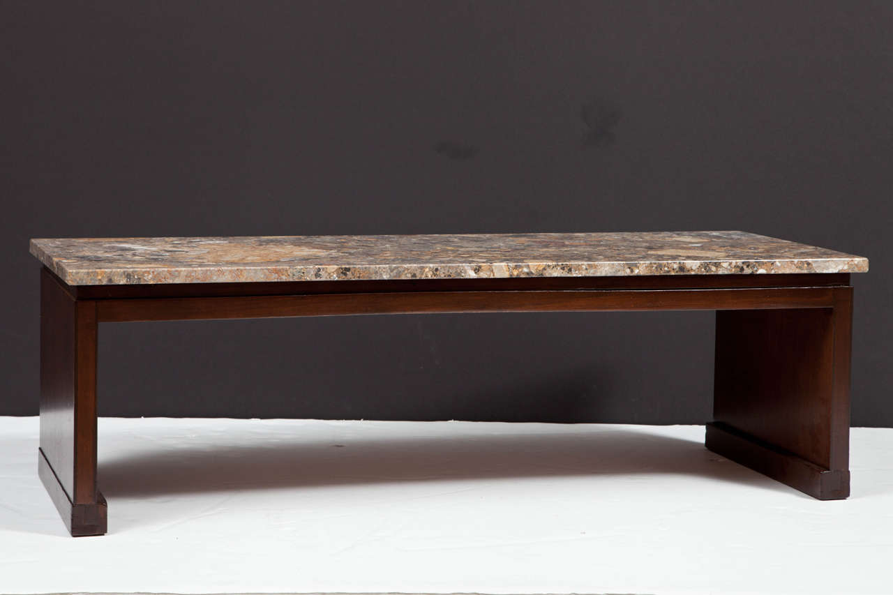 Low Table with Specimen Marble Top by Widdicomb 1