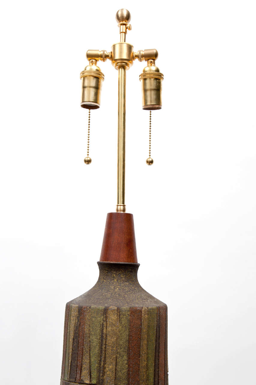 Incised Cylinder Lamp by Raymor, 1960s