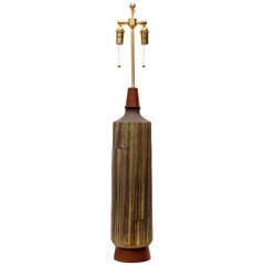 Incised Cylinder Lamp by Raymor, 1960s