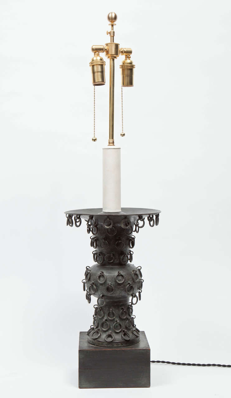 Bronze Lamps with Pendant Rings, 1950s