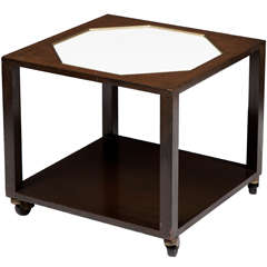Walnut End Table with White Inset Top in the Manner of Harvey Probber 11