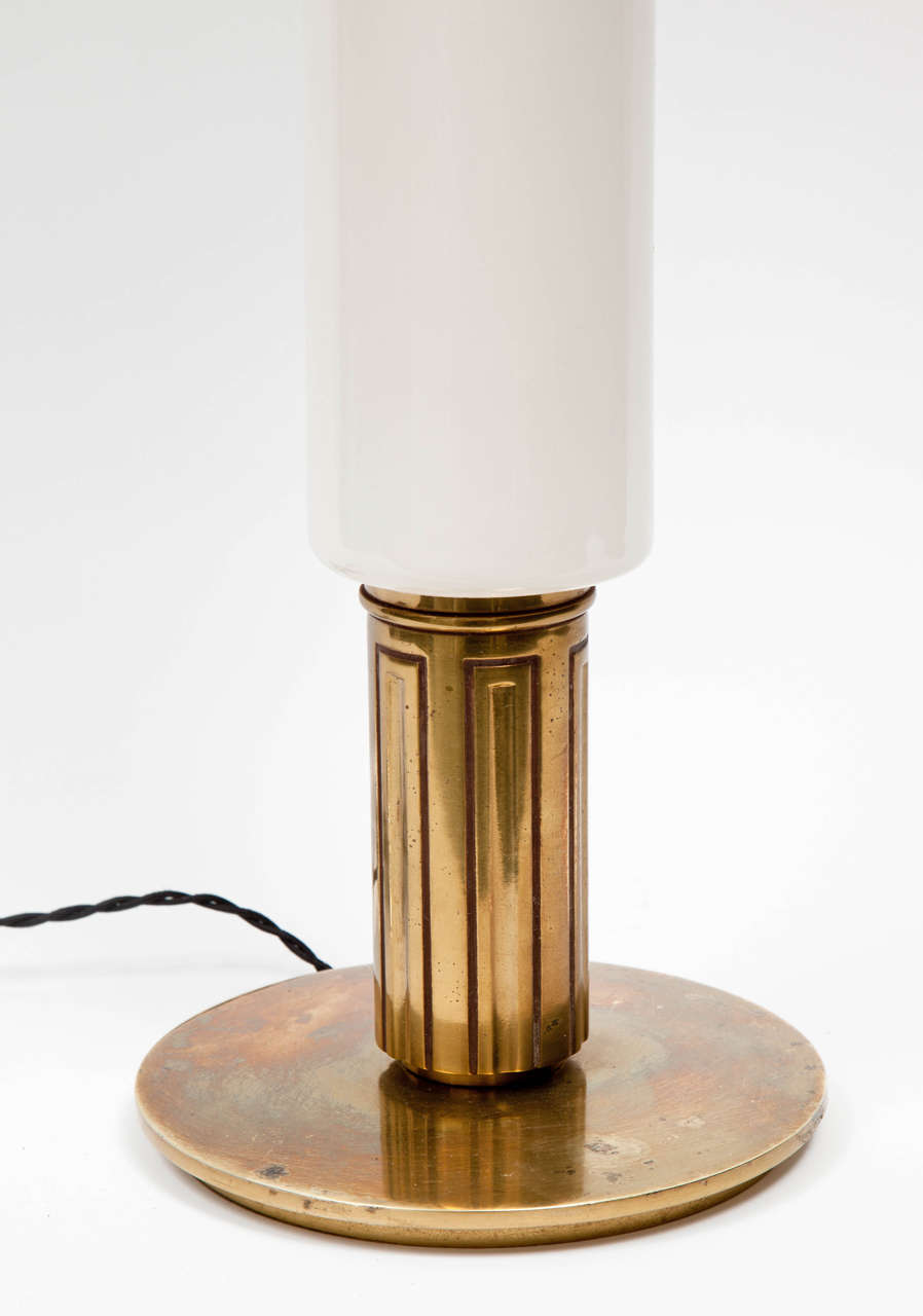 Mid-Century Modern Stiffel Modernist White Ceramic and Brass Table Lamp
