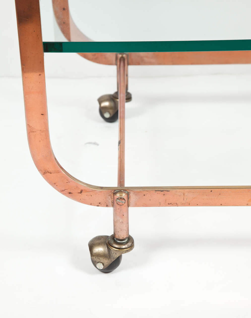 Austrian Saturday Sale, Art Deco Copper Bar Cart in the Style of Carl Aubock