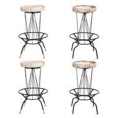 Set of 4 Mid-Century Bar Stools by Troy Sunshade Company