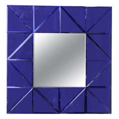 Blaues Glas Dreieck Surround Bevel Mirror