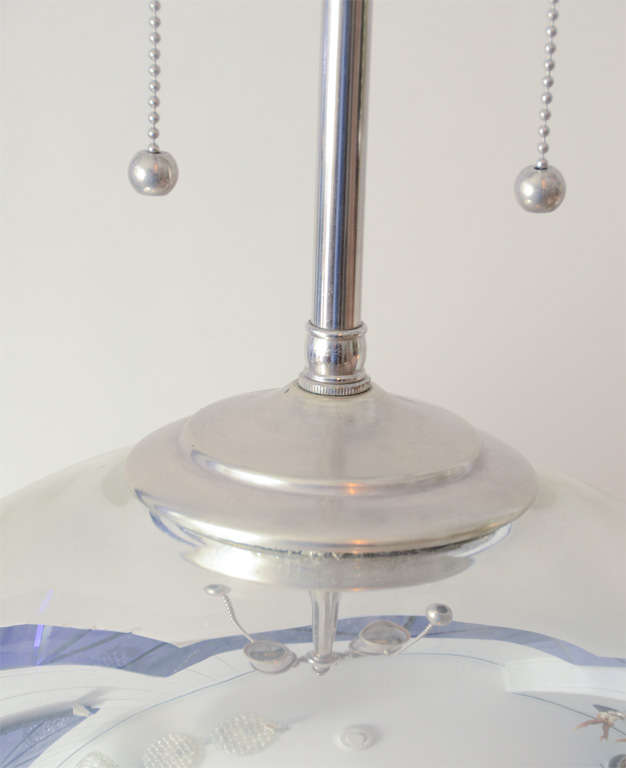 Mid-Century Modern Pair of Spherical Mercury Glass Lamps