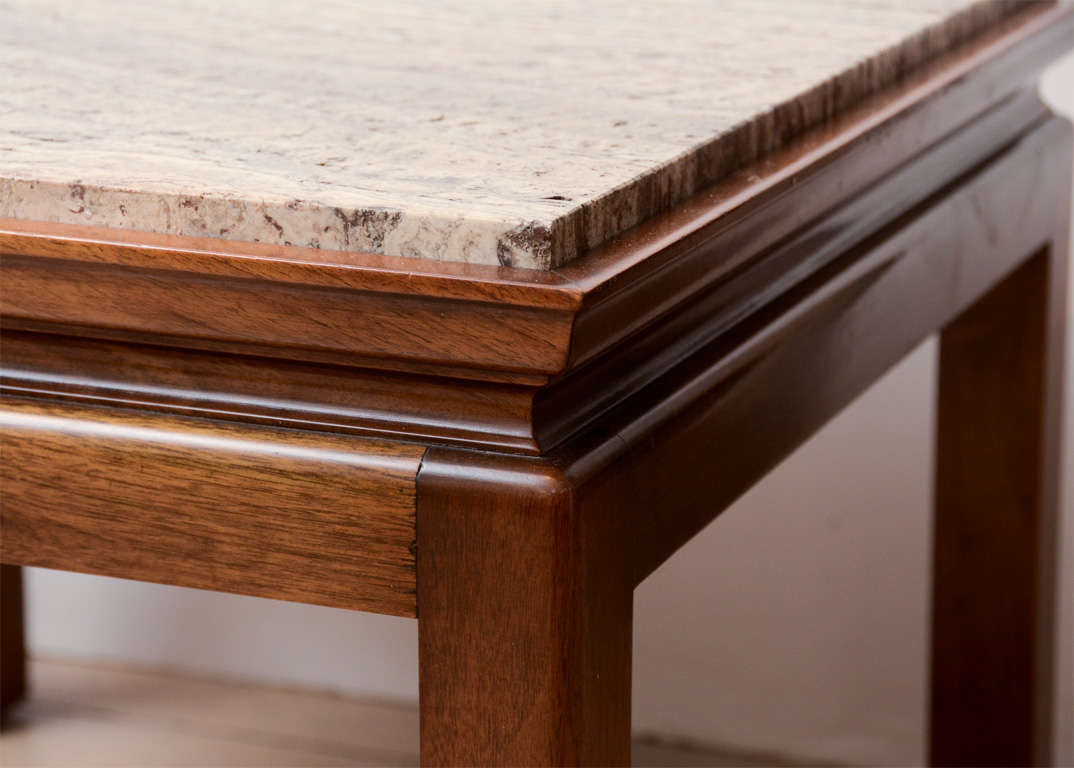 Pair of Dunbar Marble Top Tables