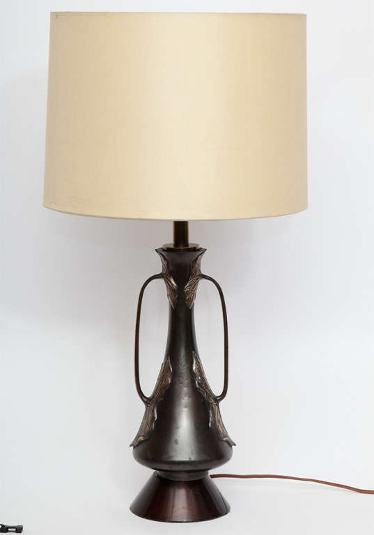 A Pair of 1920's Japanese Modernist bronze  Table Lamps