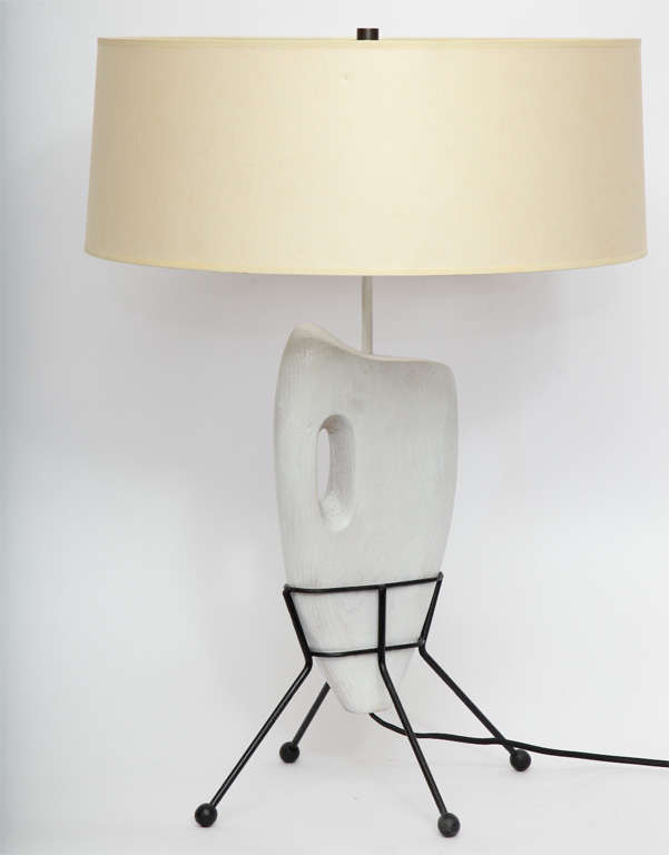 Parchment Paper A Pair of 1950's Sculptural Amorphic  Table Lamps