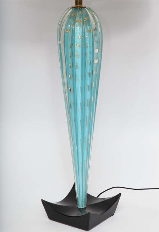 1950s Italian Art Glass Table Lamp by Barbini In Excellent Condition In New York, NY