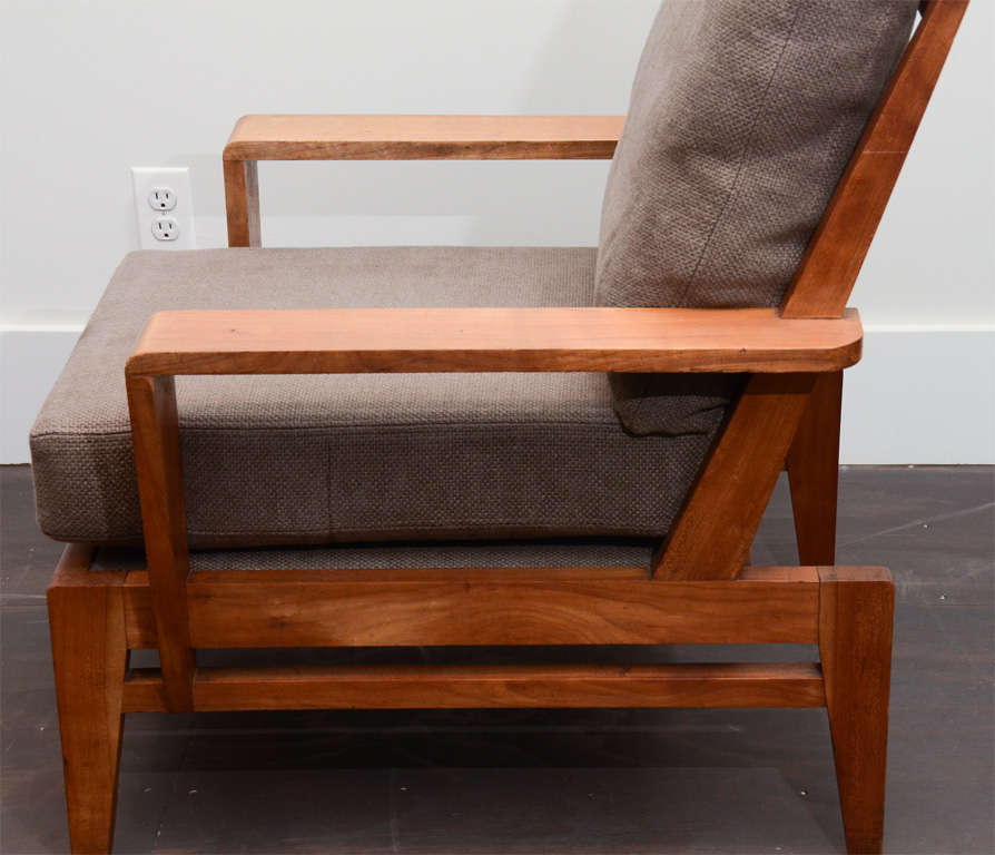 Oak Pair of Lounge Chairs by René Gabriel