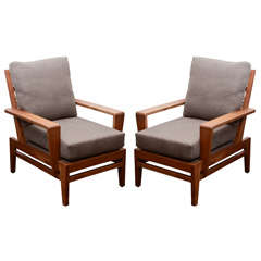 Pair of Lounge Chairs by René Gabriel