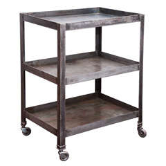 Three Tiered Industrial Cart on Casters