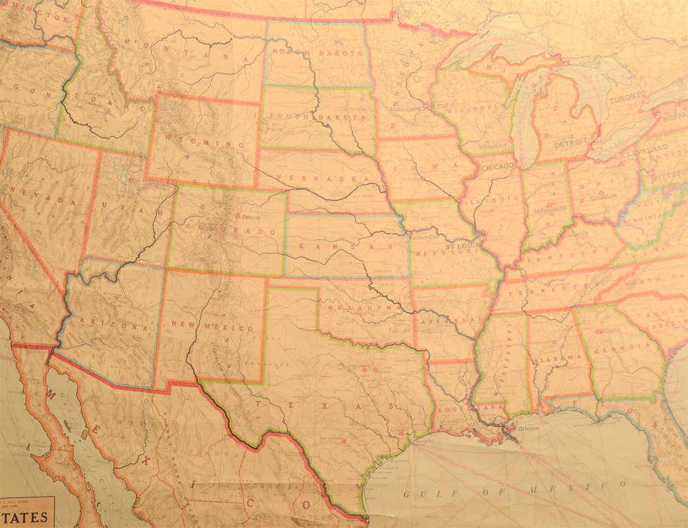 Framed Rand McNally Political Wall Map by J. Paul Goode at 1stDibs ...