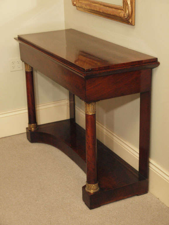 Antique French Empire mahogany console w/ormolu mounts