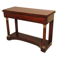Antique French Empire mahogany console w/ormolu mounts