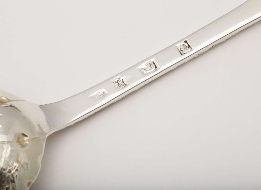 Rare Sterling Silver, Parcel-Gilt, Scottish Georgian Berry Spoon In Excellent Condition In New York, NY