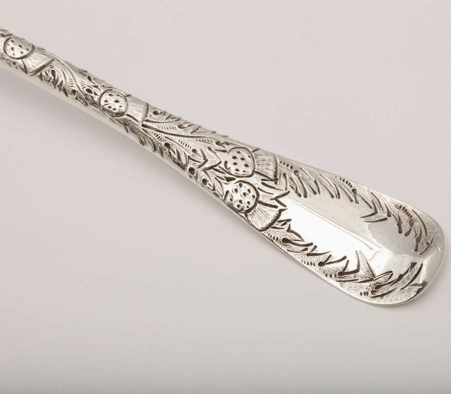 Rare Sterling Silver, Parcel-Gilt, Scottish Georgian Berry Spoon 1