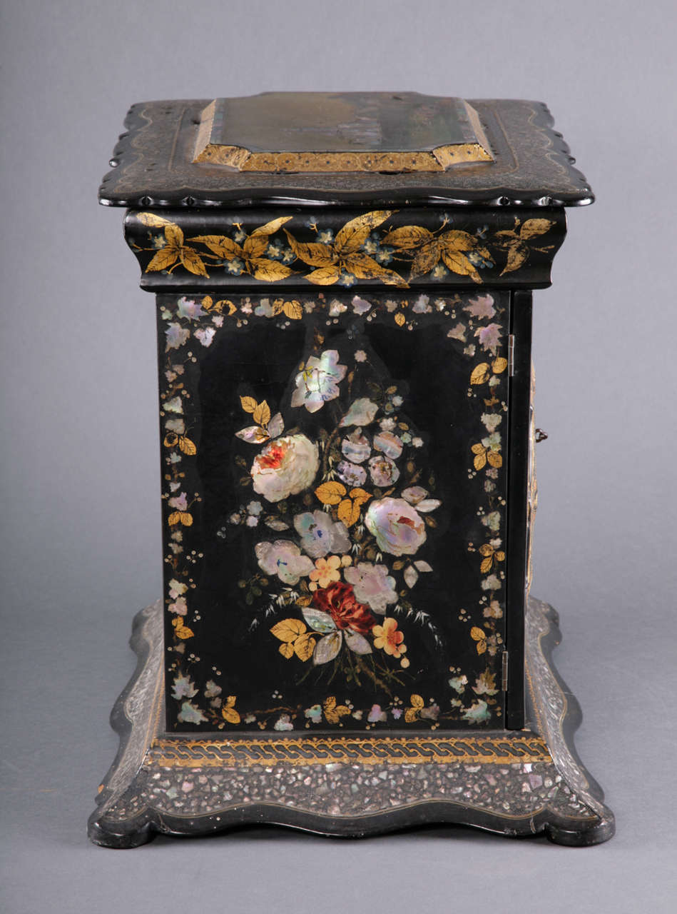 Papier-Mâché and Mother-of-Pearl Table Cabinet, circa 1860 1