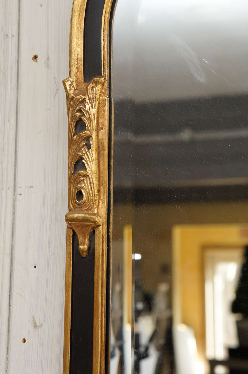 Unknown Neoclassical Gilt Ebonized Mantel Mirror