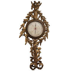 18th-Century French Giltwood Barometer 8