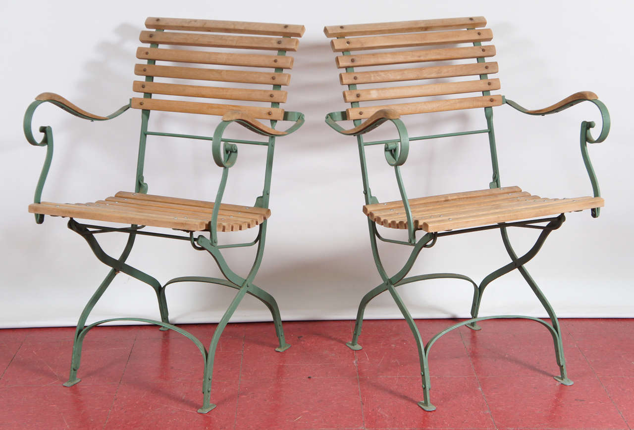 Revival 4 French Folding Outdoor Garden/Terrace Chairs