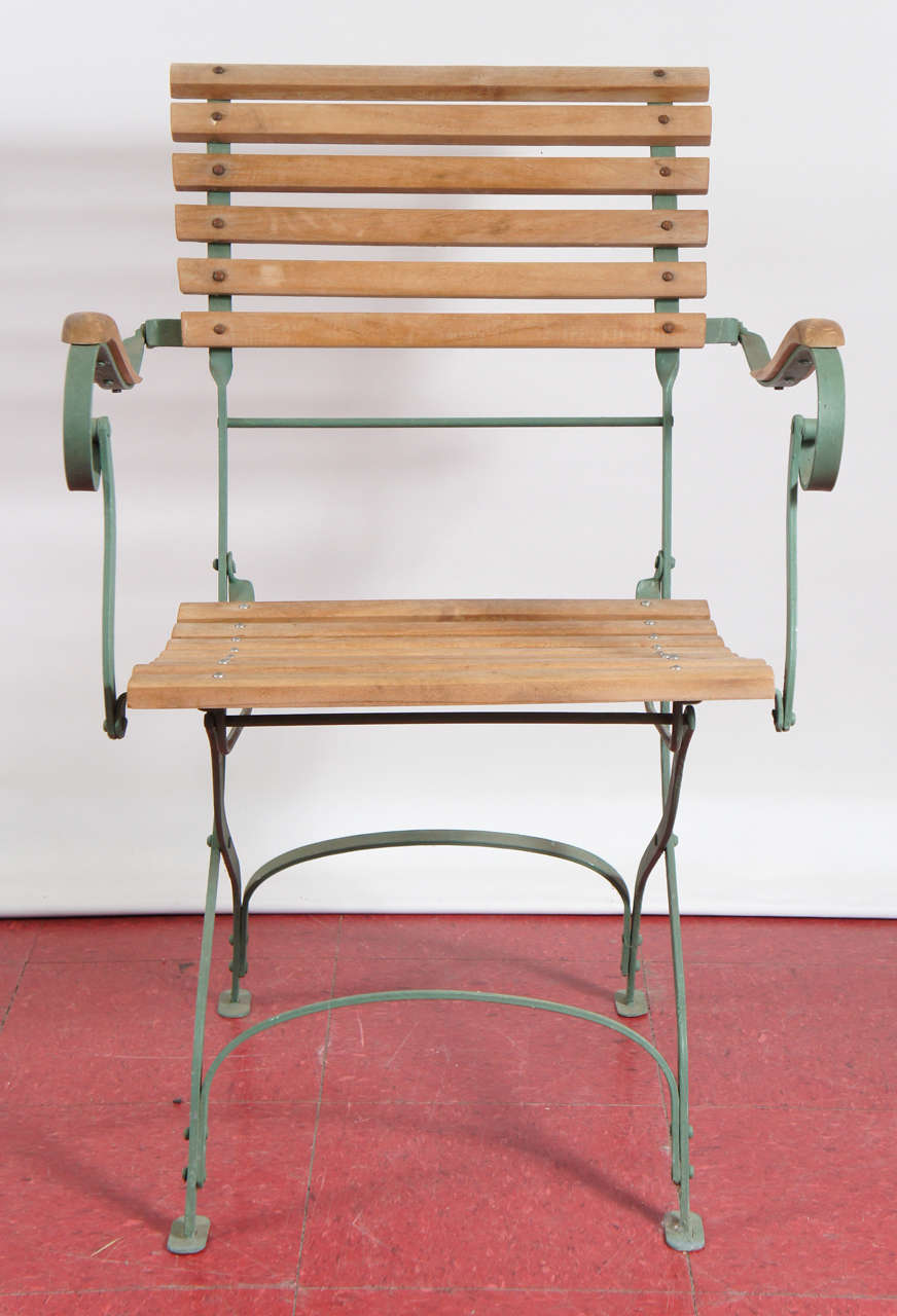 20th Century 4 French Folding Outdoor Garden/Terrace Chairs