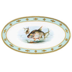 Minton 19th C. Aesthetic Movement Hand Painted Fish Platter 1