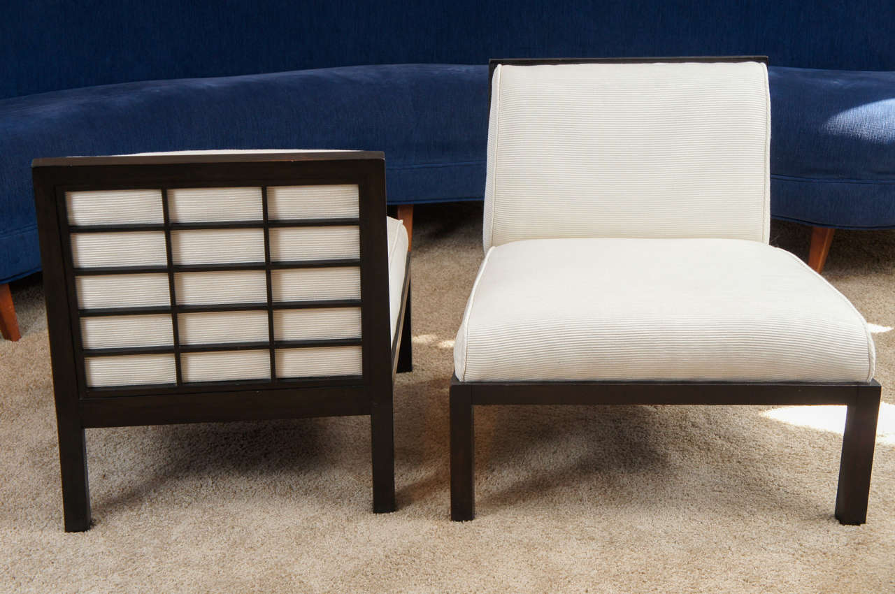 Mid-Century Modern Pair of Michael Taylor for Baker Slipper Chairs, C. 1970's
