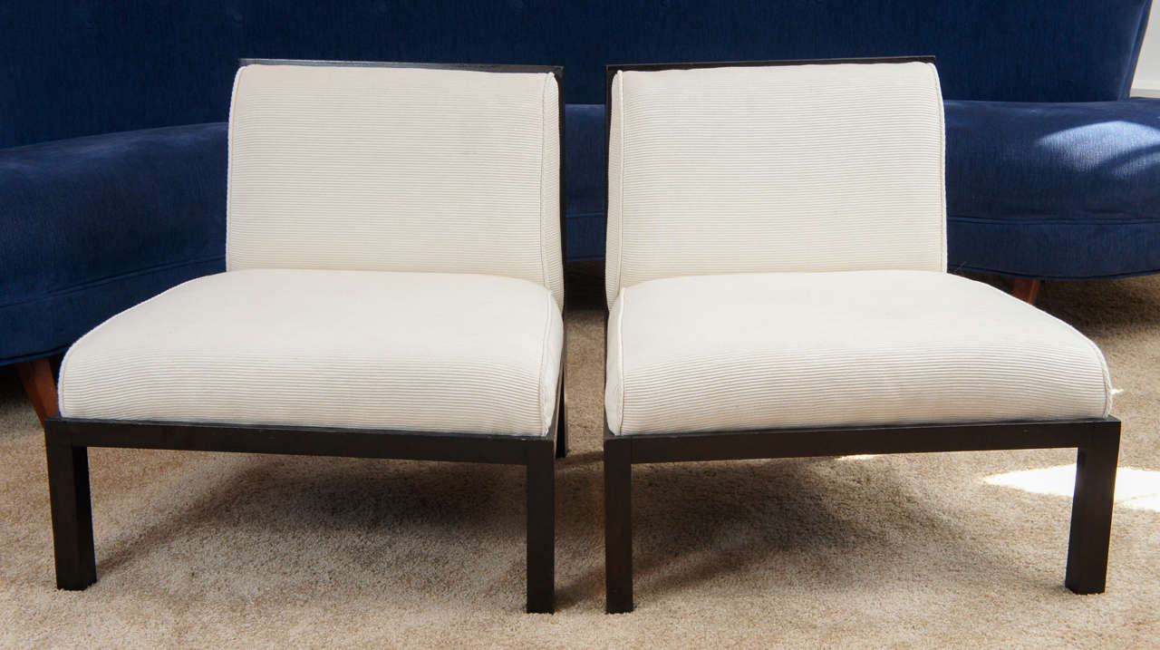 American Pair of Michael Taylor for Baker Slipper Chairs, C. 1970's