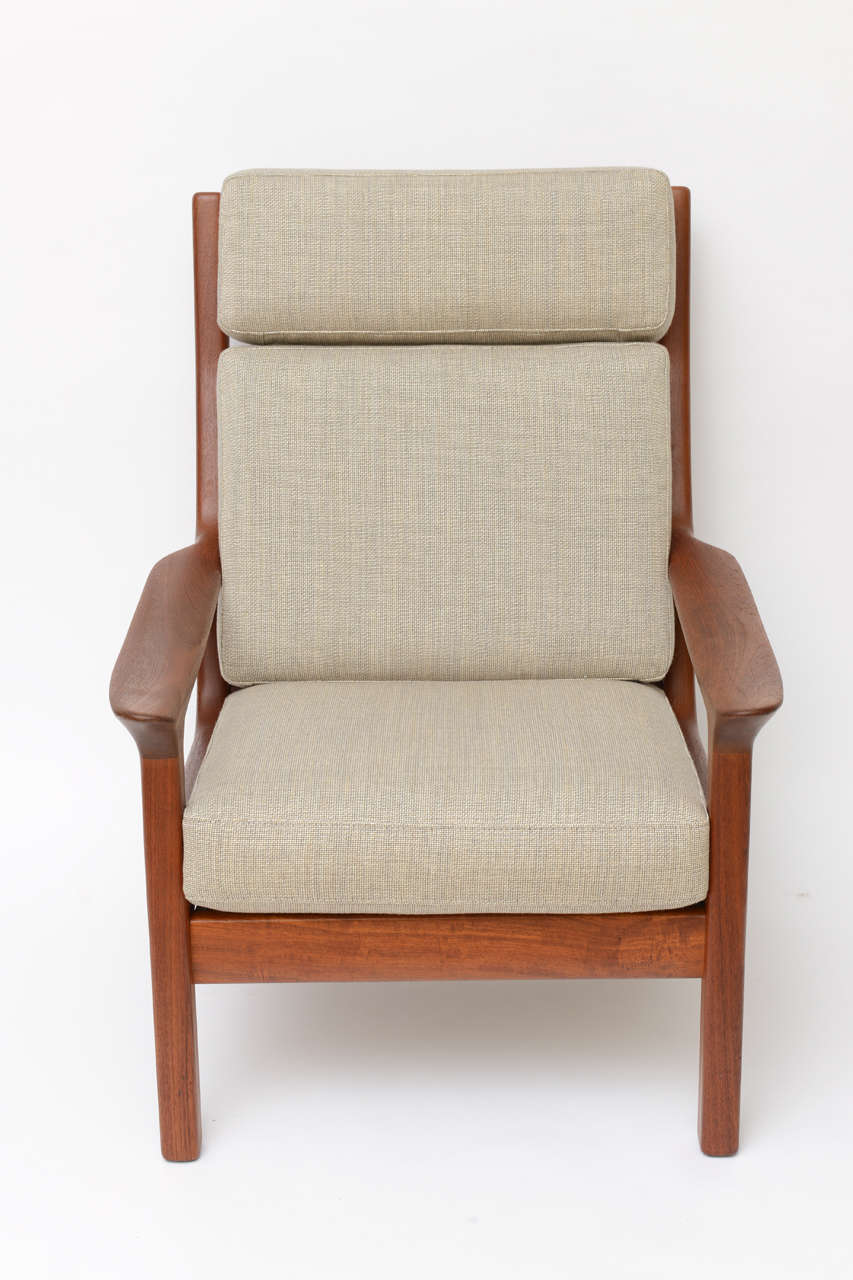 Scandinavian Modern 1960s Juul Kristensen Teak Lounge Chair & Ottoman