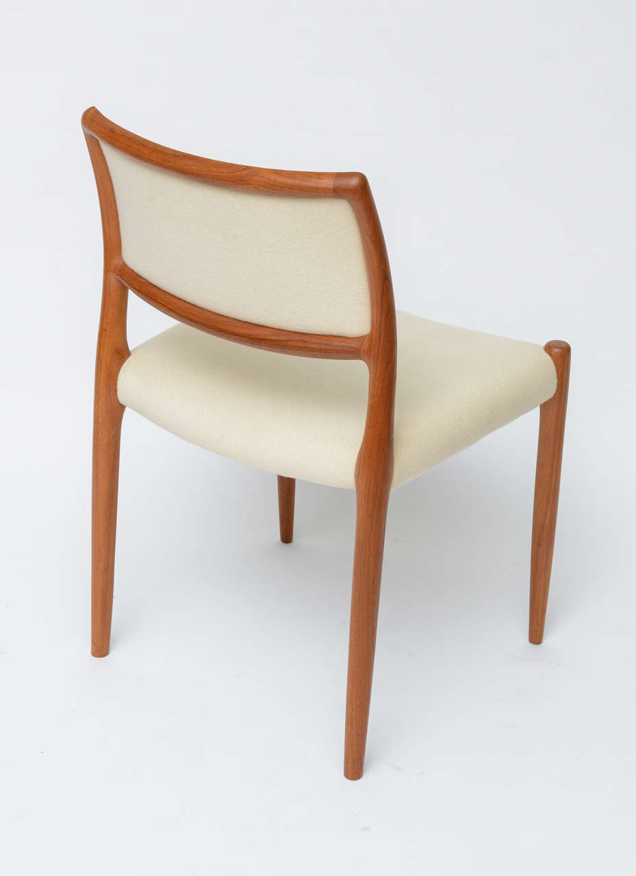 Upholstery Six Danish Teak Dining Chairs - Neils Otto Moller