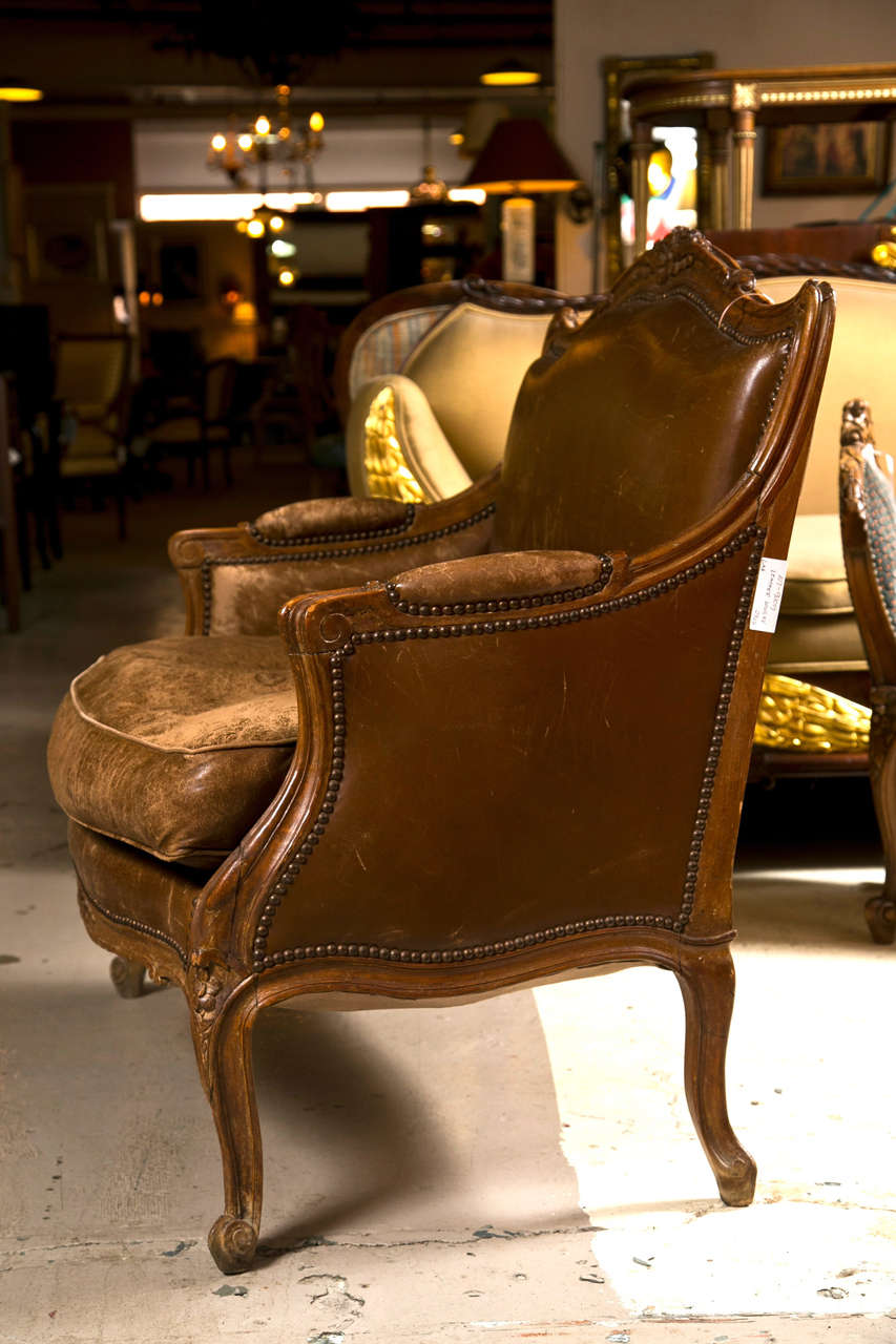 Country French Provincial Style Bergere Chair