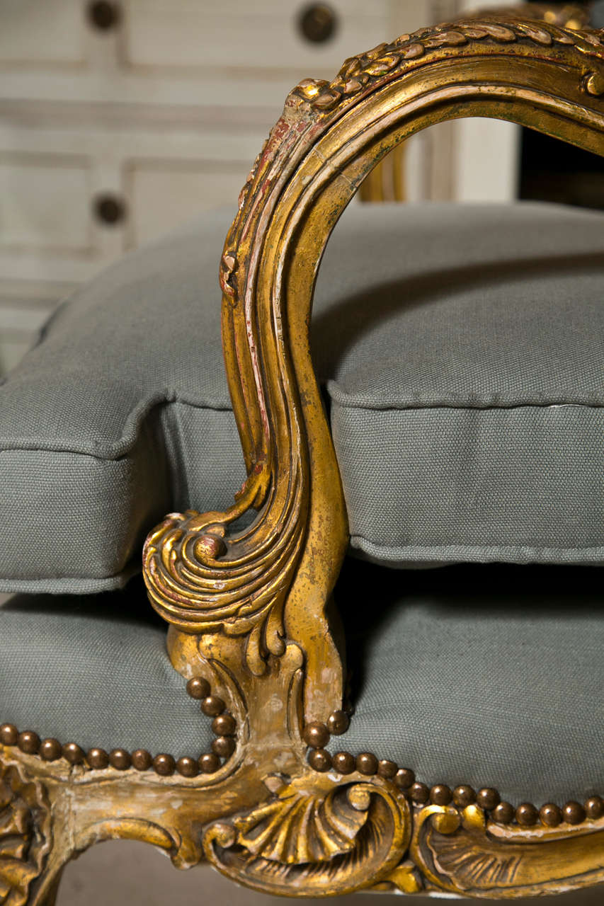 Pair of French Rococo Revival Arm Chairs 3