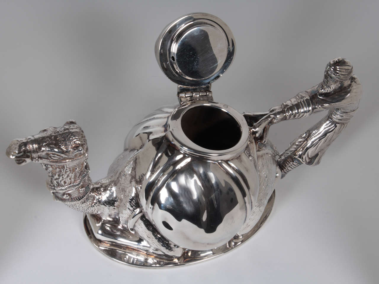 Metal Karawan Silverplate Teapot Mariage Freres 20th Century For Sale