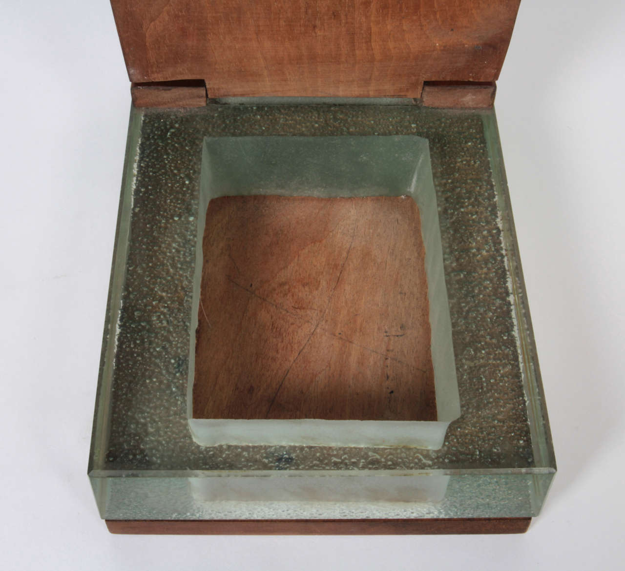 Mahogany Alexandre Noll rare and early Art Deco mahogany and glass box c. 1930 For Sale