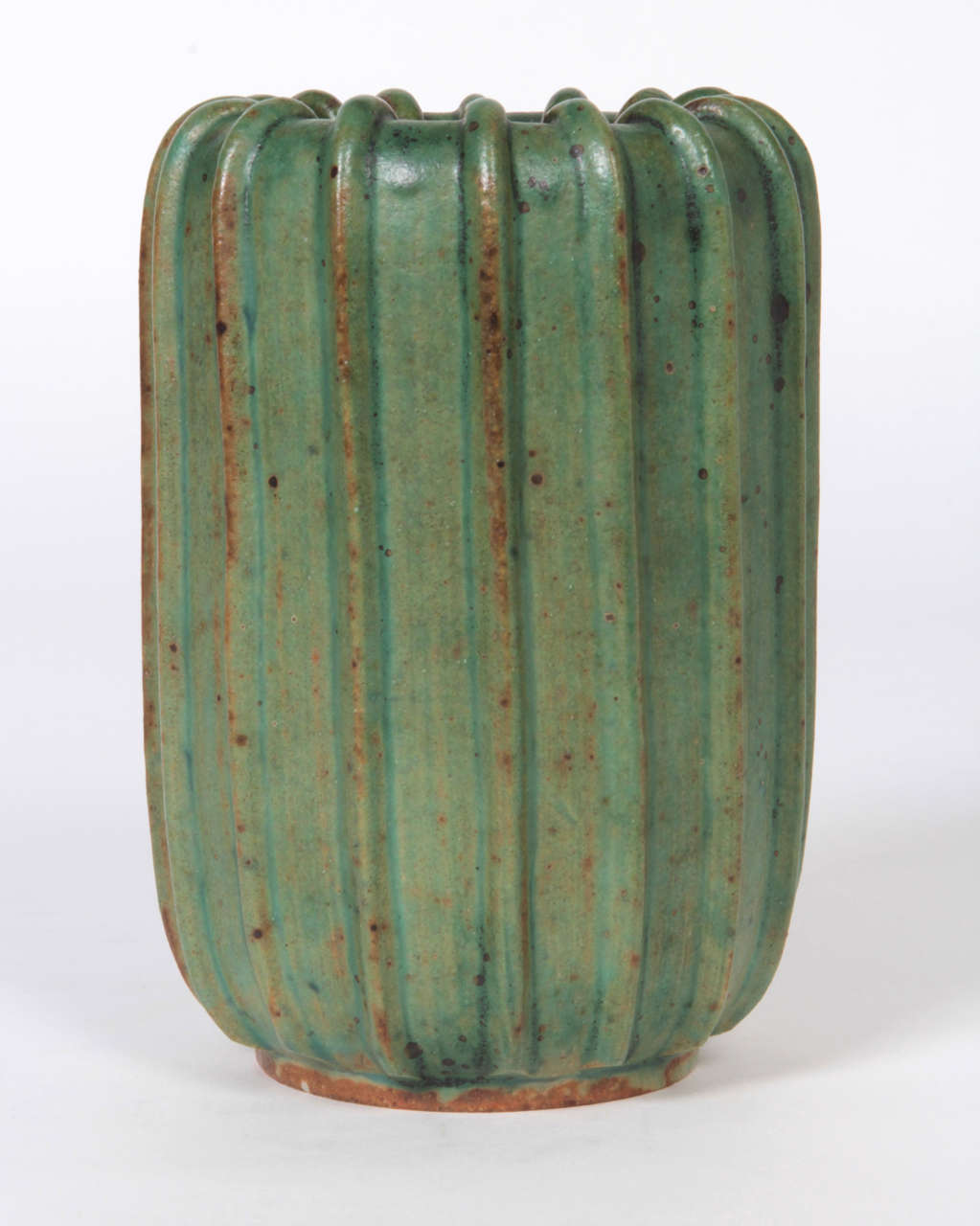 Scandinavian Modern Arne Bang Denmark Art Deco Green glazed stoneware vase 1937