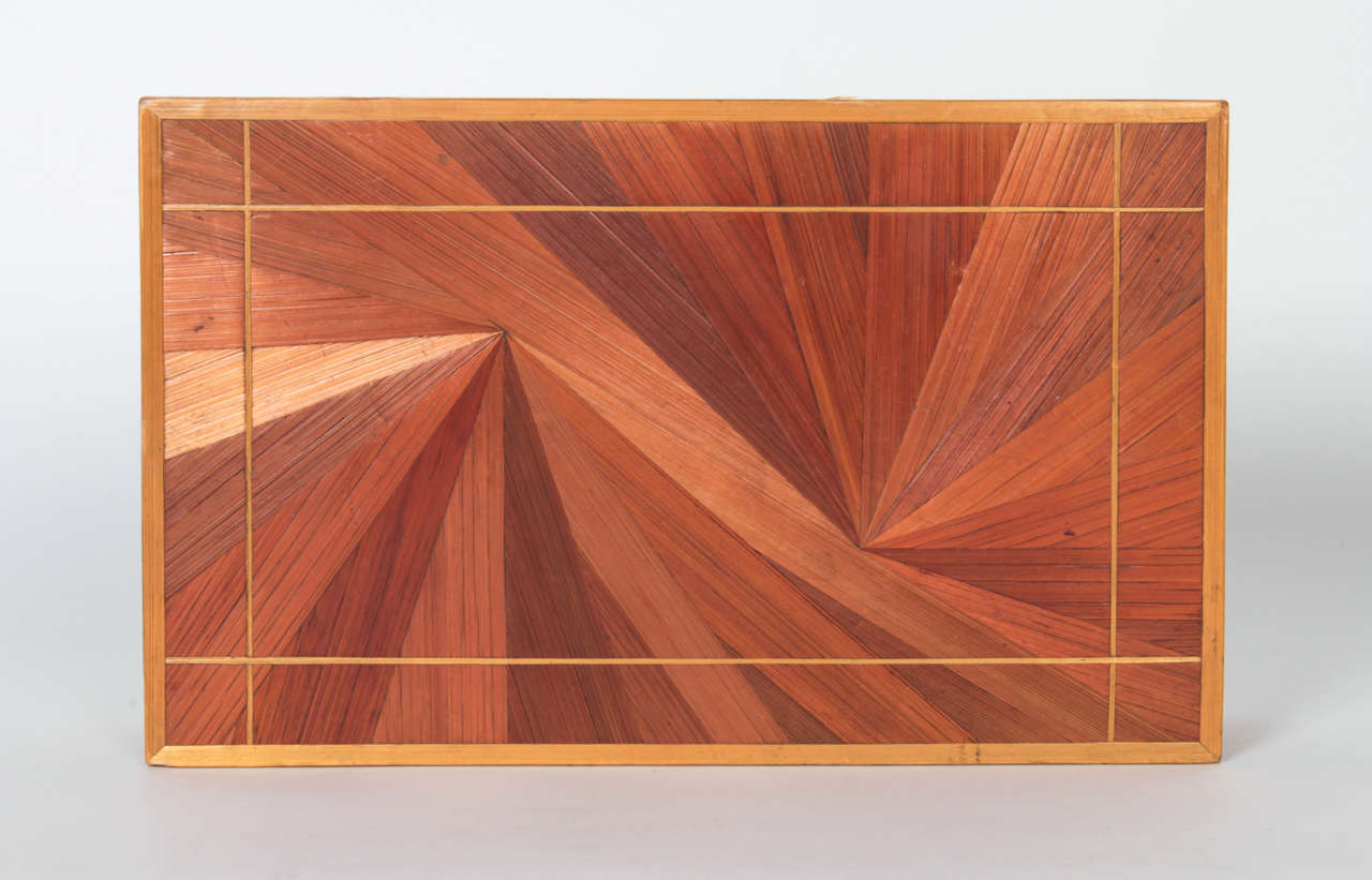 Jean-Michel Frank French Art Deco Straw Marquetry box c. 1930 In Excellent Condition For Sale In New York, NY