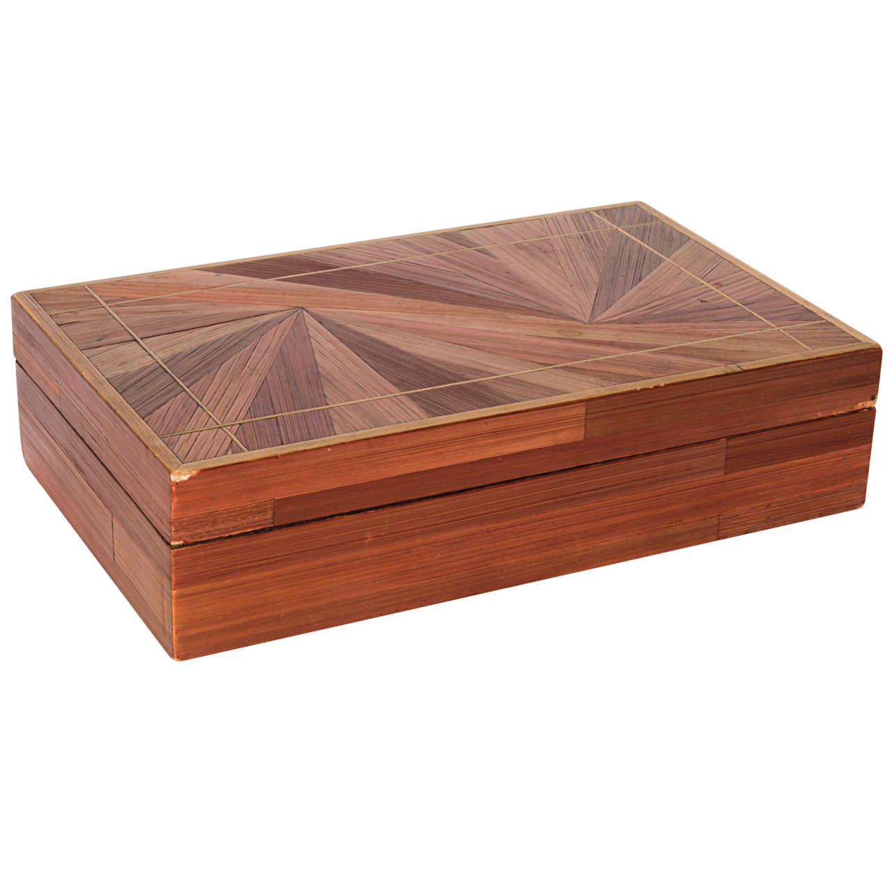 Jean-Michel Frank French Art Deco Straw Marquetry box c. 1930 For Sale