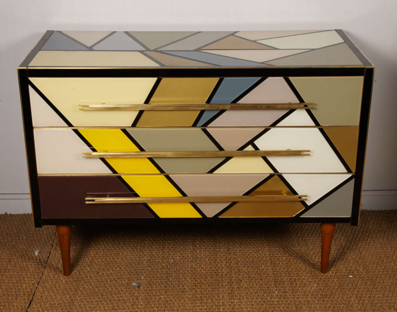 Commode All in Mirror with Three Drawers