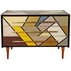 Commode All in Mirror with Three Drawers