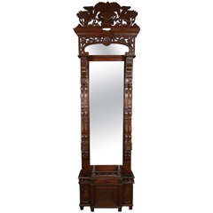 Carved Wood Pier Mirror with Original Glass