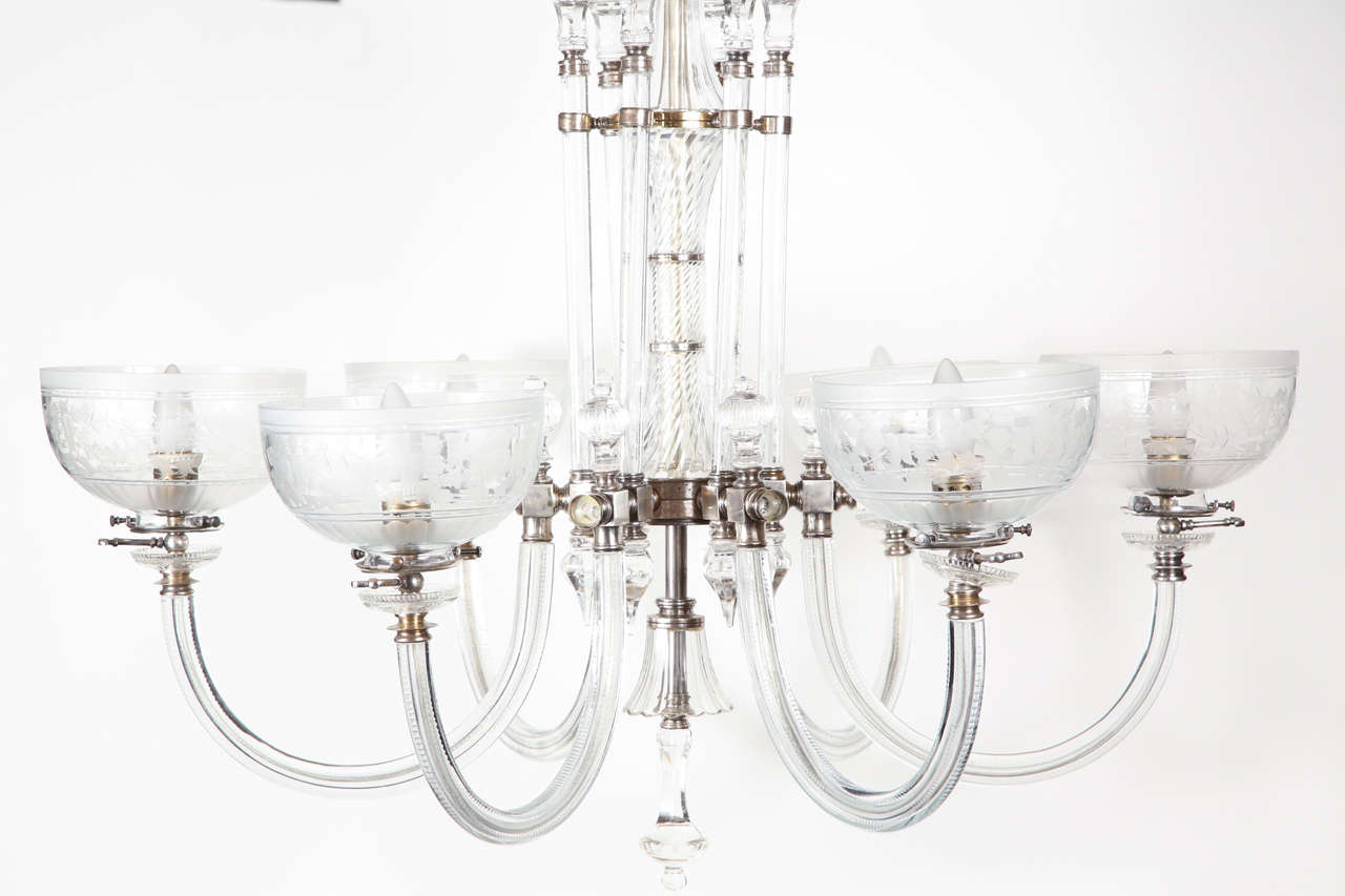 2003 Excellent Osler Gas Chandelier Replica with Six Lamps, Electrified 2