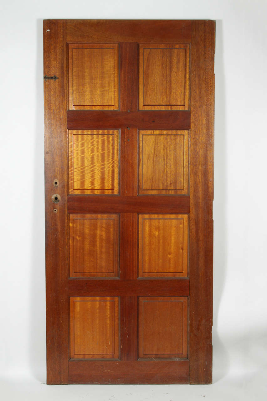 Mid-20th Century Carved Wooden Spanish Style Entry Door with Bronze Doorknocker