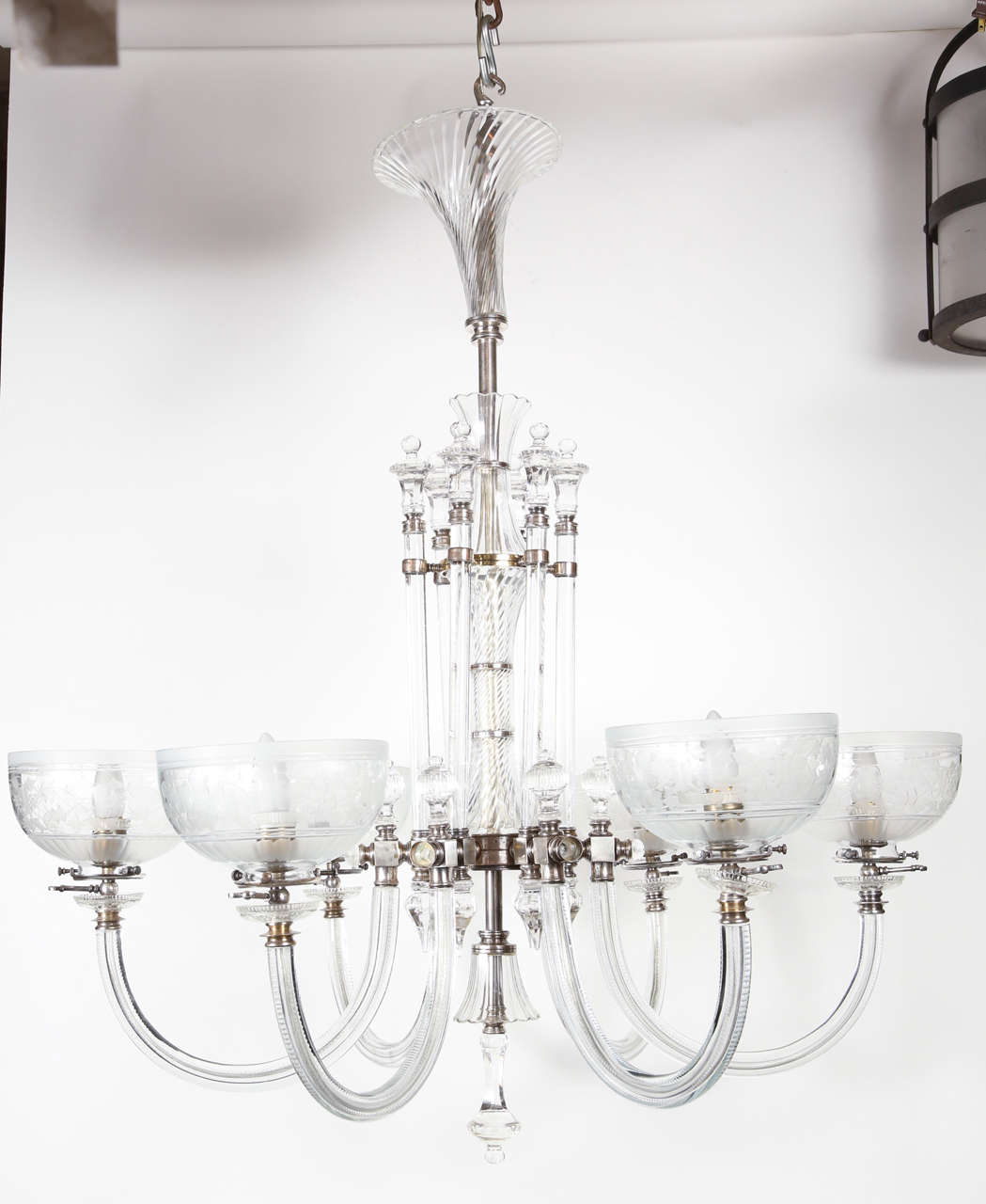 2003 Excellent Osler Gas Chandelier Replica with Six Lamps, Electrified