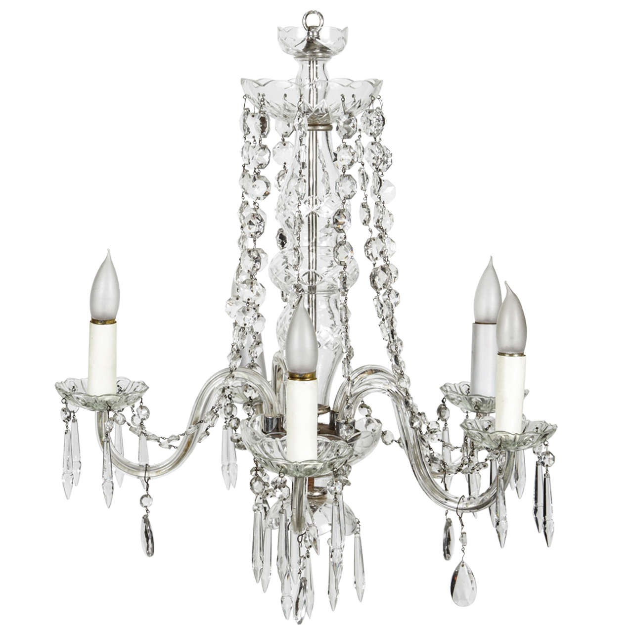 Five Candle Crystal Chandelier at 1stdibs