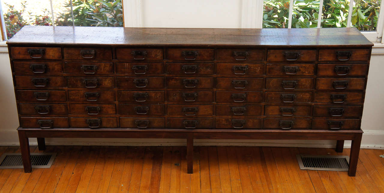 The most striking item in the store right now is this original hardware store counter from England. Complete with 42 drawers and original hardware this piece has been complimented by a base, made from old wood to raise the piece to a perfect height.